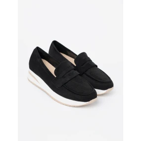 Trendy  mokasíny černé dámské platforma