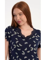 Dámská noční košile s krátkým rukávem Motýlci