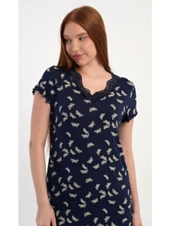 Dámská noční košile s krátkým rukávem Motýlci