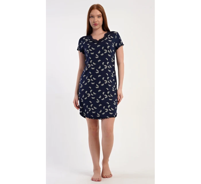 Dámská noční košile s krátkým rukávem Motýlci Dámská noční košile s krátkým rukávem Motýlci