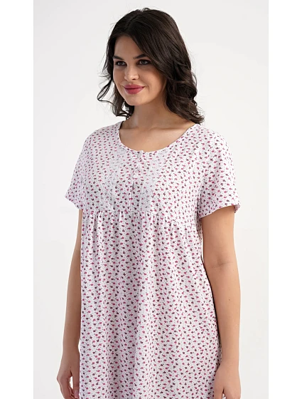 Dámská noční košile s krátkým rukávem model 22405781 - Vienetta Dámská noční košile s krátkým rukávem model 22405781 - Vienetta