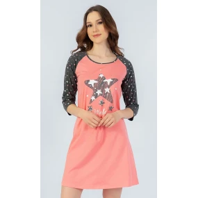 Dámská noční košile s tříčtvrtečním rukávem Hvězda