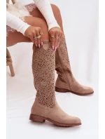 Ažurové kozačky model 224439 Step in style Ažurové kozačky model 224439 Step in style