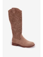 Ažurové kozačky model 224439 Step in style Ažurové kozačky model 224439 Step in style