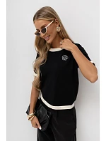 Svetr s krátkým rukávem model 230901 Italy Moda Svetr s krátkým rukávem model 230901 Italy Moda