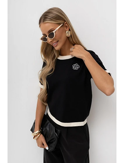 Svetr s krátkým rukávem model 230901 Italy Moda Svetr s krátkým rukávem model 230901 Italy Moda