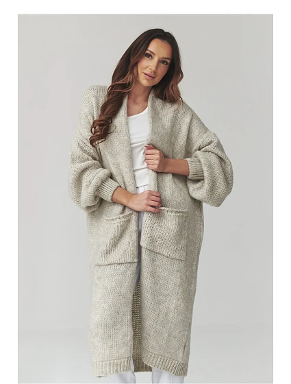 Svetr na zapínání model 231017 Makadamia Svetr na zapínání model 231017 Makadamia