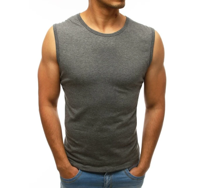Pánské tílko bez potisku antracitové Dstreet RX3511 Pánské tílko bez potisku antracitové Dstreet RX3511