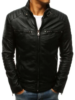 Pánská kožená bunda černá Dstreet TX3265