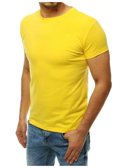 Pánské tričko bez potisku žluté Dstreet RX4194 Pánské tričko bez potisku žluté Dstreet RX4194
