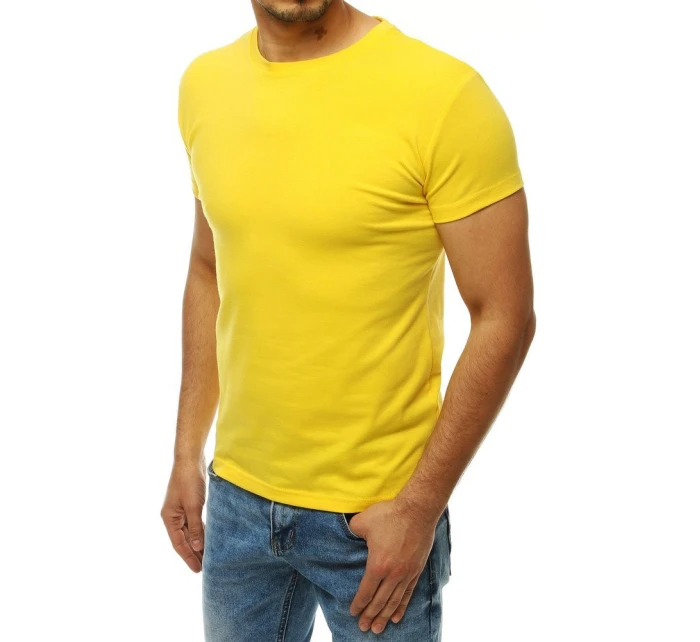 Pánské tričko bez potisku žluté Dstreet RX4194 Pánské tričko bez potisku žluté Dstreet RX4194