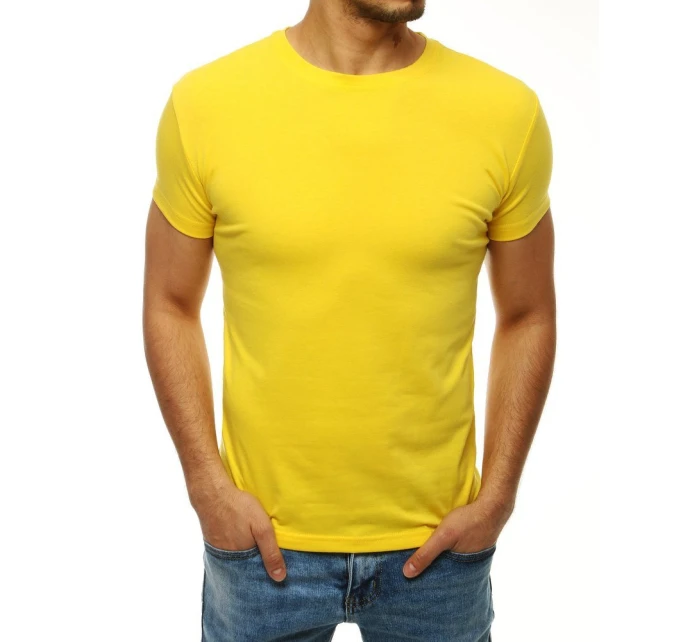 Pánské tričko bez potisku žluté Dstreet RX4194 Pánské tričko bez potisku žluté Dstreet RX4194