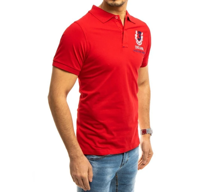 Pánská červená polokošile Dstreet PX0357 Pánská červená polokošile Dstreet PX0357