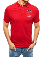 FashionStreet červené vyšívané polo tričko PX0432