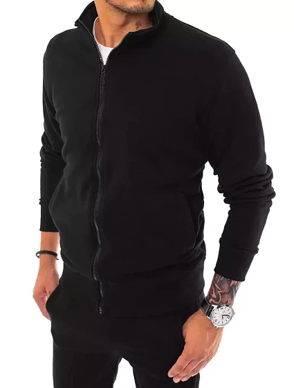 Pánská mikina na zip černá FashionStreet BX5029 Pánská mikina na zip černá FashionStreet BX5029