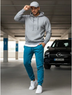 Pánské tyrkysové tepláky Dstreet UX3428