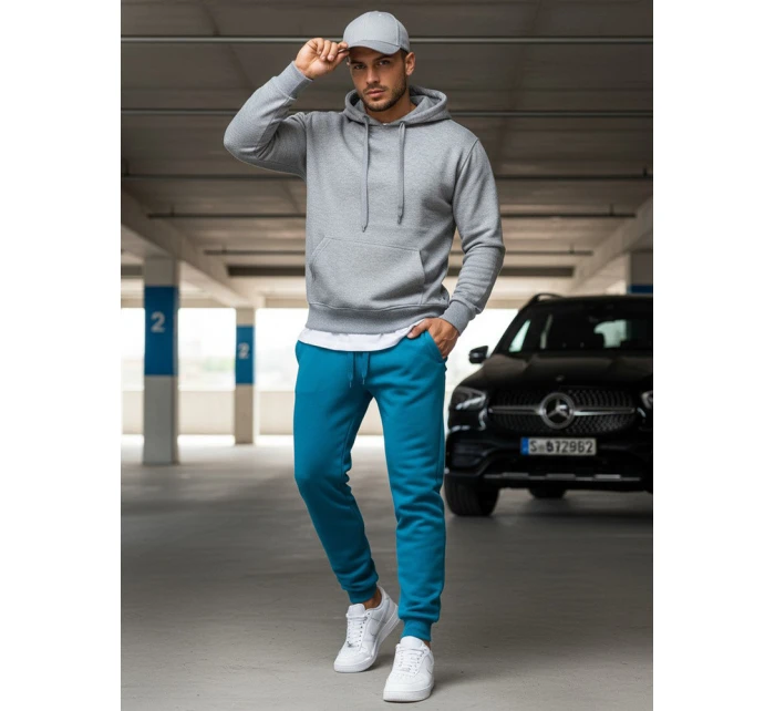 Pánské tyrkysové tepláky Dstreet UX3428 Pánské tyrkysové tepláky Dstreet UX3428