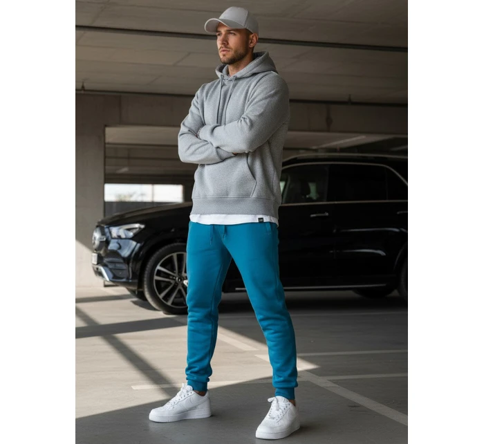 Pánské tyrkysové tepláky Dstreet UX3428 Pánské tyrkysové tepláky Dstreet UX3428