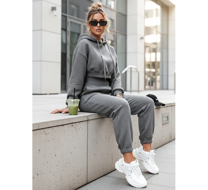 Dámská tepláková souprava SERINE tmavě šedá FashionStreet AY0646 Dámská tepláková souprava SERINE tmavě šedá FashionStreet AY0646