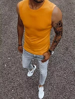 Pánské tričko bez rukávů s potiskem oranžové FashionStreet RX4915