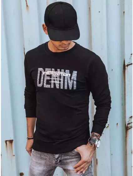 Pánská mikina s potiskem černá Dstreet BX5359 Pánská mikina s potiskem černá Dstreet BX5359