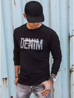 Pánská mikina s potiskem černá Dstreet BX5359