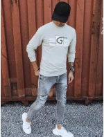 Pánská mikina s potiskem béžová Dstreet BX5371