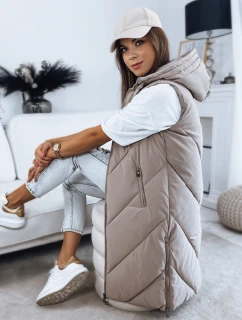 Dámská prošívaná vesta ZIPIS béžová Dstreet TY3216