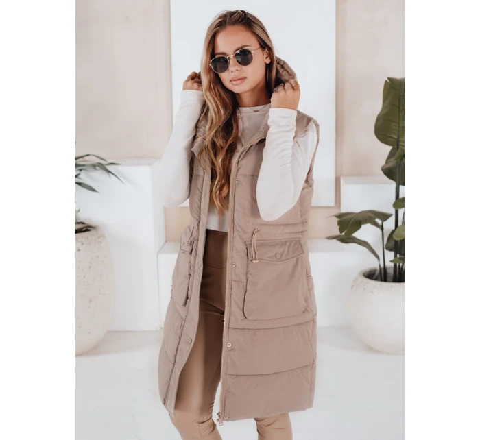 Dámská prošívaná vesta LADISA béžová Dstreet TY3289 Dámská prošívaná vesta LADISA béžová Dstreet TY3289