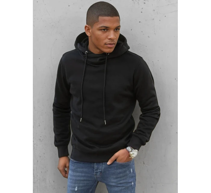 Pánská mikina s kapucí černá Dstreet BX5429 Pánská mikina s kapucí černá Dstreet BX5429