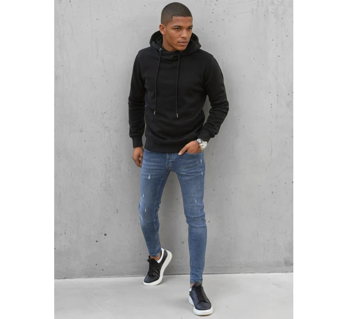 Pánská mikina s kapucí černá Dstreet BX5429 Pánská mikina s kapucí černá Dstreet BX5429