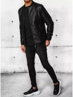 Pánská kožená bunda černá Dstreet TX4331 Pánská kožená bunda černá Dstreet TX4331