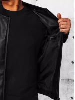 Pánská kožená bunda černá Dstreet TX4331 Pánská kožená bunda černá Dstreet TX4331