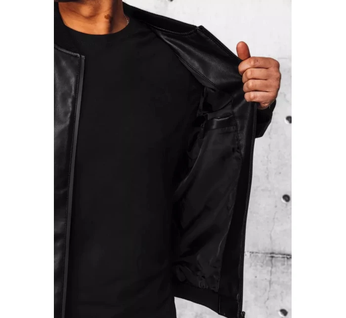 Pánská kožená bunda černá Dstreet TX4331 Pánská kožená bunda černá Dstreet TX4331