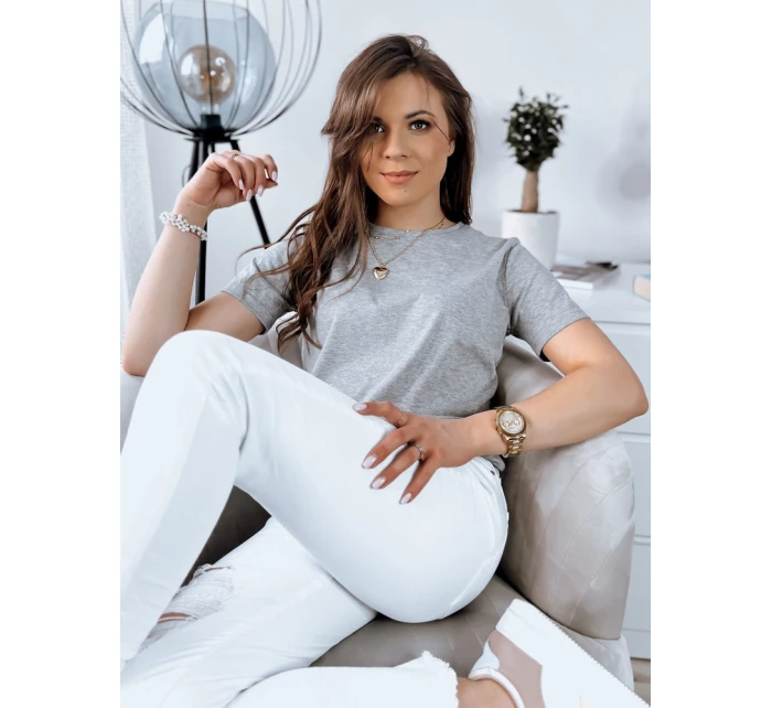 MAYLA dámské tričko světle šedé Dstreet RY2122 MAYLA dámské tričko světle šedé Dstreet RY2122