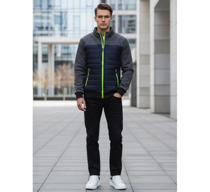 Pánská přechodná bunda prošívaná tmavě modrá FashionStreet TX4396 Pánská přechodná bunda prošívaná tmavě modrá FashionStreet TX4396