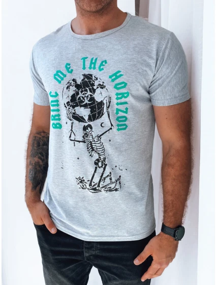 Pánské tričko s potiskem světle šedé Dstreet RX5262 Pánské tričko s potiskem světle šedé Dstreet RX5262