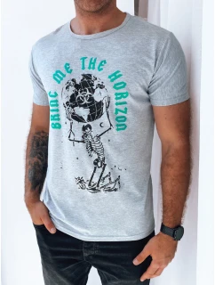 Pánské tričko s potiskem světle šedé Dstreet RX5262