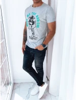 Pánské tričko s potiskem světle šedé Dstreet RX5262 Pánské tričko s potiskem světle šedé Dstreet RX5262