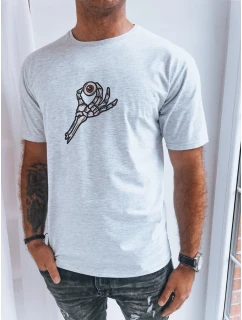 Světle šedé pánské tričko s potiskem od Dstreet RX5282