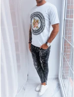 Světle šedé pánské tričko s potiskem od Dstreet RX5300