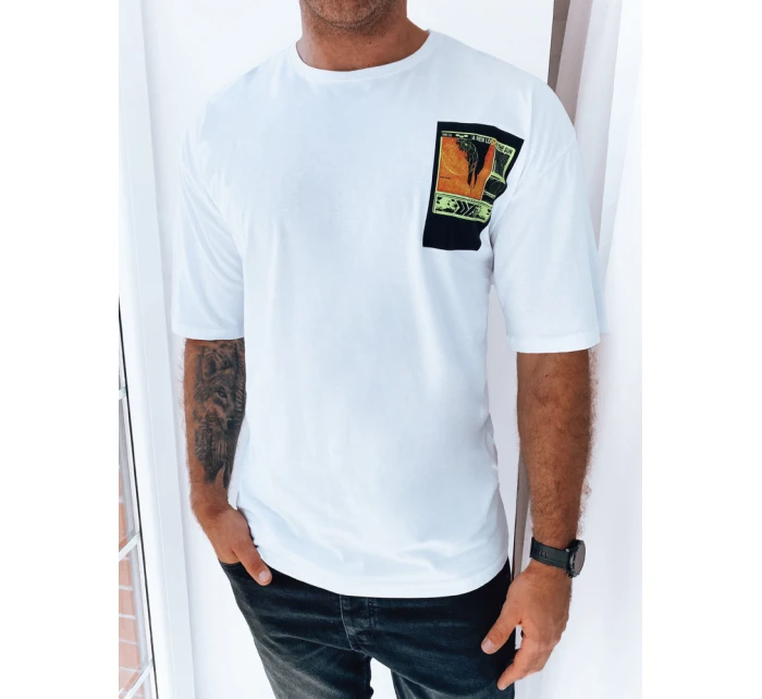 Pánské tričko s potiskem bílé Dstreet RX5301 Pánské tričko s potiskem bílé Dstreet RX5301