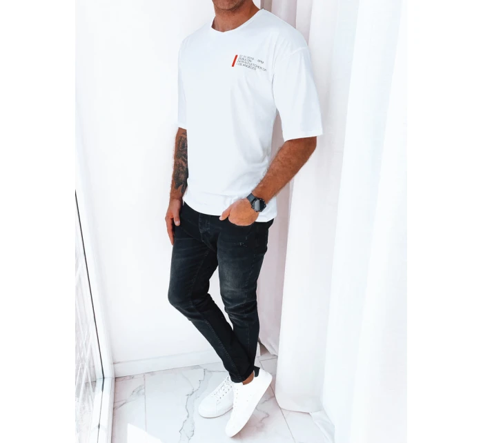 Pánské tričko s potiskem bílé Dstreet RX5302 Pánské tričko s potiskem bílé Dstreet RX5302