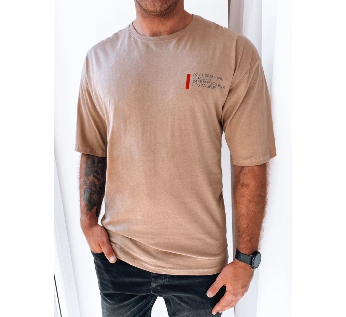 Pánské tričko s potiskem cappuccina Dstreet RX5303 Pánské tričko s potiskem cappuccina Dstreet RX5303