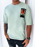 Pánské bavlněné tričko s potiskem mint FashionStreet RX5305