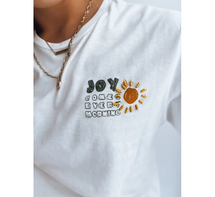 Klasické dámské tričko EVERY MORNING ecru Dstreet RY2274 Klasické dámské tričko EVERY MORNING ecru Dstreet RY2274