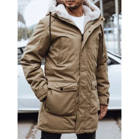 Pánská zimní bunda tmavě béžová Dstreet model 21971701 - FashionStreet Pánská zimní bunda tmavě béžová Dstreet model 21971701 - FashionStreet