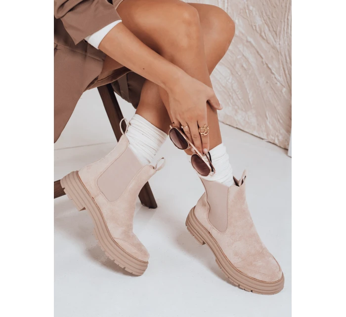 Dámské semišové béžové kozačky MADDEN FashionStreet ZY0415 Dámské semišové béžové kozačky MADDEN FashionStreet ZY0415