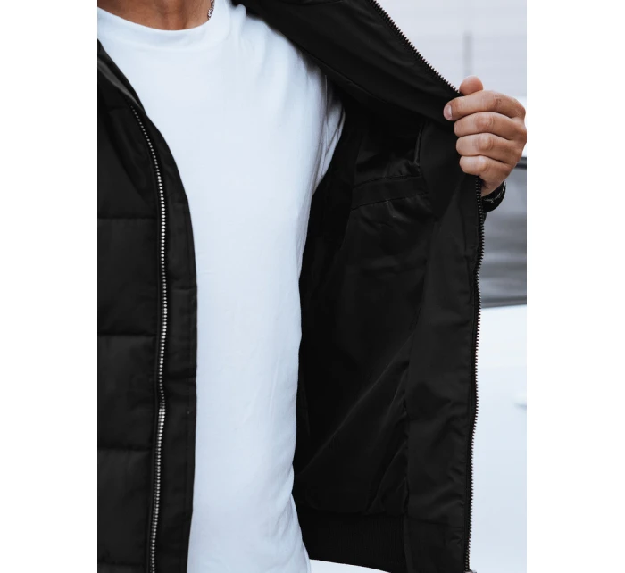 Pánská prošívaná bunda černá Dstreet TX4637 Pánská prošívaná bunda černá Dstreet TX4637