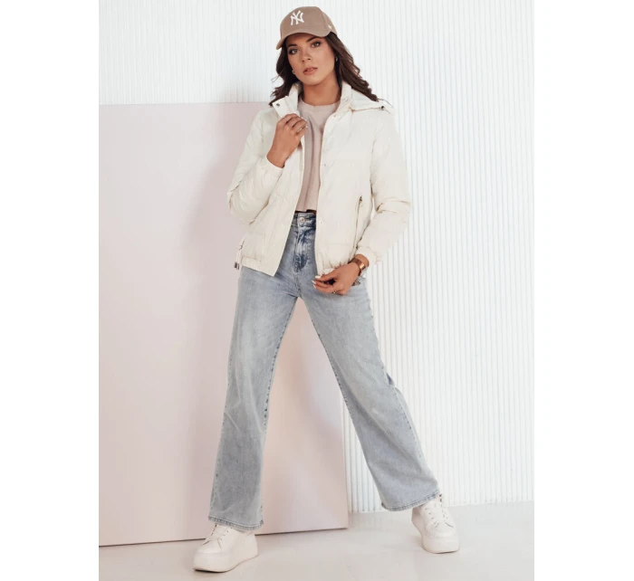 Dámská přechodná prošívaná bunda ZERNI bílá Dstreet TY4176 Dámská přechodná prošívaná bunda ZERNI bílá Dstreet TY4176